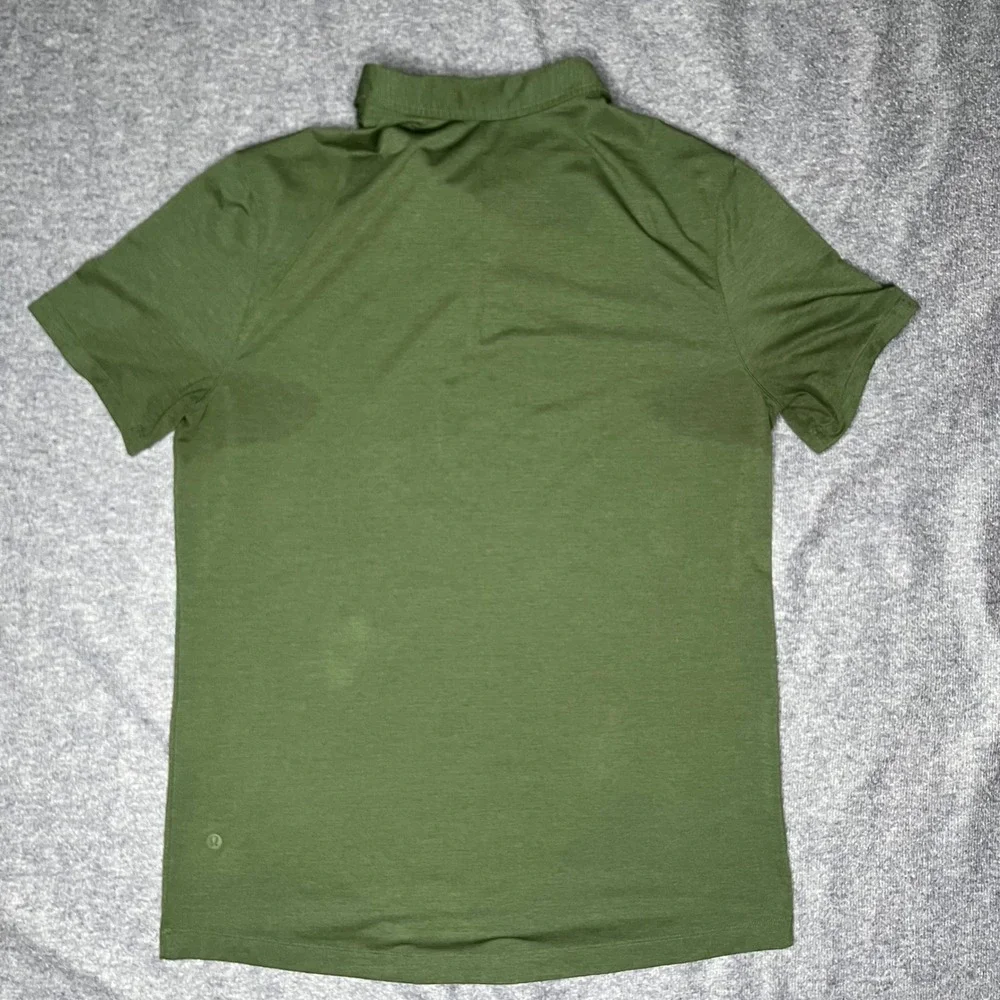 Lululemon Mens Metal Vent Tech Polo Shirt Bundle Black Green Striped Size Large